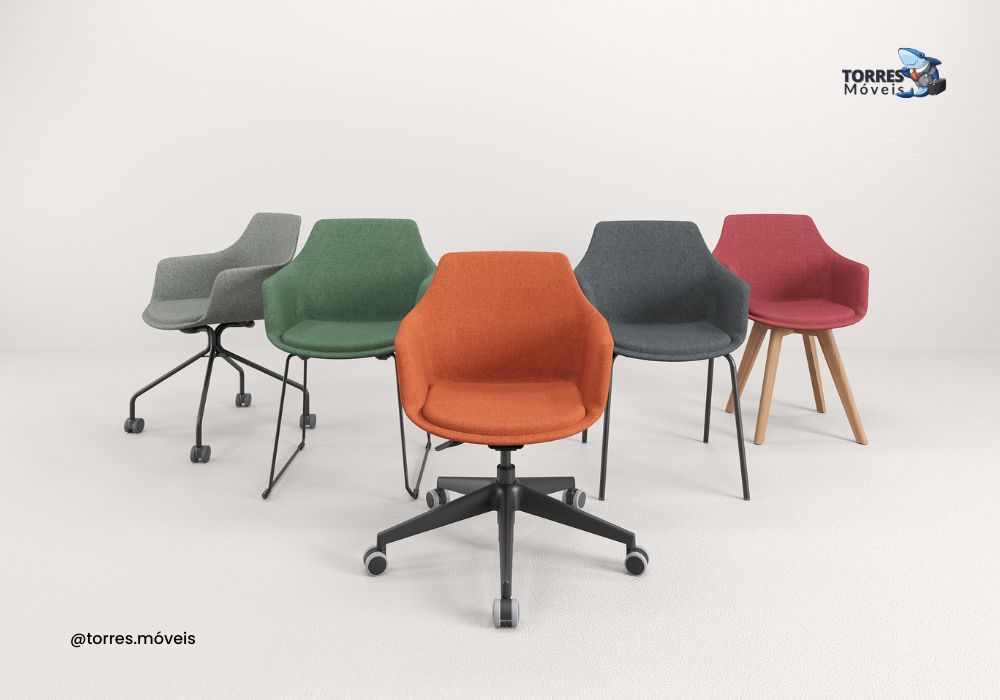 Cadeiras Torres Elyze Giratória projetada para o dinamismo do dia a dia